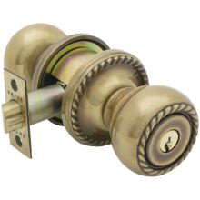 Rope Reversible Non-Turning Two-Sided Dummy Door Knob Set from the Designer Brass Collection