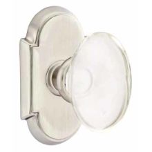 Hampton Crystal Privacy Knobset with Brass Rosette