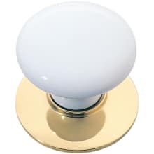 Ice White 1-3/8 Inch Mushroom Cabinet Knob from the Porcelain Collection