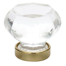 Crystal And Porcelain 1-1/4 Inch Geometric Cabinet Knob