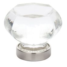 Crystal And Porcelain 1 Inch Geometric Cabinet Knob