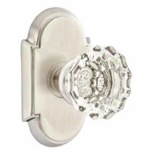 Astoria Clear Crystal Passage Door Knobset with Brass Rosette and the CF Mechanism