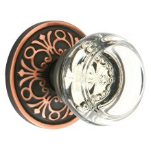 Georgetown Crystal Privacy Knobset with Brass Rosette and the CF Mechanism