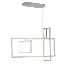 Link 3 Light 32" Wide LED Abstract Linear Chandelier