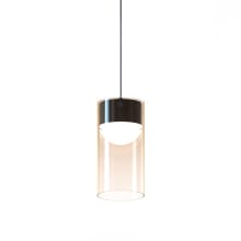Highball 4" Wide LED Mini Pendant with Amber Shade