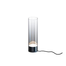 Highball 15" Tall LED Column Table Lamp with Smoke Shade