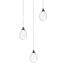 Dewdrop 15" Wide LED Multi Light Pendant with Clear Shades
