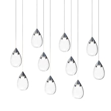 Dewdrop 31" Wide LED Linear Chandelier with Clear Shades