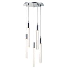 Big Fizz 13" Wide Integrated LED Multi Light Pendant with Crystal Cylinder Shades