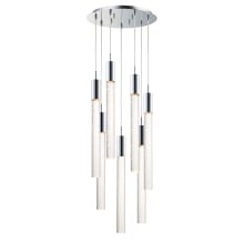 Big Fizz 16" Wide Integrated LED Multi Light Pendant with Crystal Cylinder Shades