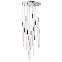 Big Fizz 20" Wide Integrated LED Multi Light Pendant with Crystal Cylinder Shades