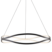 Curvo 39" Wide LED Abstract Ring Chandelier