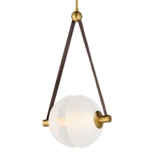 Dispatch 12" Wide LED Pendant with Leather Accents