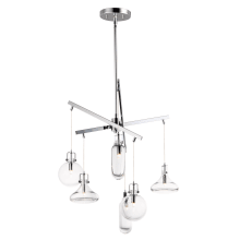 Kem 6 Light 24-1/2" Wide Chandelier with Glass Shades