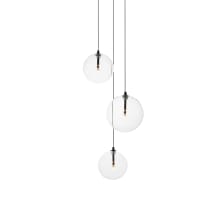 Global 3 Light 12" Wide LED Multi Light Pendant