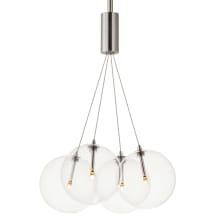 Burst 4 Light 17" Wide LED Pendant with Clear Shades