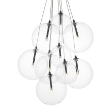 Burst 9 Light 20" Wide LED Pendant with Clear Shades