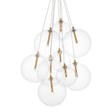 Burst 9 Light 20" Wide LED Pendant with Clear Shades