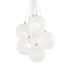 Burst 9 Light 20" Wide LED Pendant with Frosted Shades