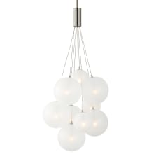 Burst 9 Light 20" Wide LED Pendant with Frosted Shades