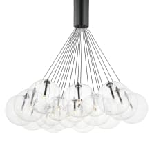 Burst 20 Light 36" Wide LED Pendant with Clear Shades