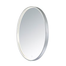 Mirror 29-1/2" x 23-3/4" Oval Framed LED Lighted Flat Wall Mounted Bathroom Mirror