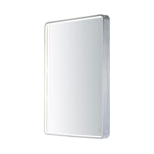 Mirror 31-1/2" x 23-3/4" Rectangular Framed LED Lighted Flat Wall Mounted Bathroom Mirror