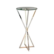 York 15-3/4" Wide LED Lighted Glass Accent Table