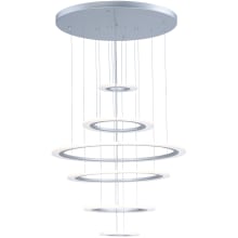 Saturn II 30" Tall 6 Ring LED Chandelier
