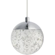 Orb II 6" Wide LED Pendant with Crystal Bubble Glass Shade