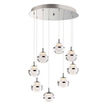 Swank 19" Wide LED 8 Light Pendant with Acrylic Orb Shades