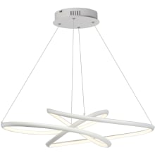 Twisted 37" Wide Integrated LED Chandelier with Silicone Diffuser