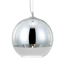 Chromos 12" Wide Pendant with Hand Blown Glass Shade and Chrome Top