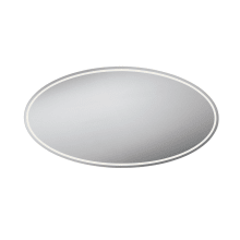 35-1/2" x 70-3/4" Oval Flat Frameless Wall Mounted Bathroom Mirror