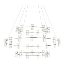 Netto 41" Wide LED 3 Tier Ring Chandelier