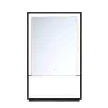 32" x 20" Rectangular Flat Framed Wall Mounted Bathroom Mirror