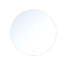 24" Circular Flat Frameless Wall Mounted Bathroom Mirror