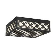 Clover 12" Wide LED Outdoor Flush Mount Square Ceiling Fixture