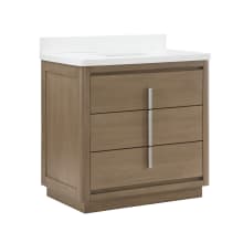 Design Studio 36" Wall Mounted Single Basin Vanity Set with Cabinet and Quartz Vanity Top