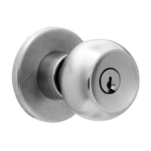 X Series Office Keyed Entry Knob Set with Troy Knob and Gala Rose