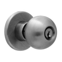 X Series Office Button Lockout Keyed Entry Knob Set with Hana Knob and Gala Rose