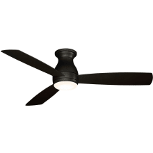 Hugh 52" 3 Blade Hugger Indoor / Outdoor Ceiling Fan - Remote Control and LED Light Kit Included