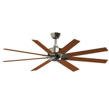 Levon Custom 64" 8 Blade Indoor / Outdoor Smart Ceiling Fan with Remote Control