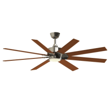 Levon Custom 64" 8 Blade Indoor / Outdoor Smart LED Ceiling Fan with Remote Control