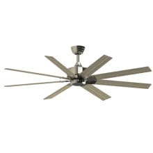 Levon Custom 64" 8 Blade Indoor / Outdoor Smart Ceiling Fan with Remote Control