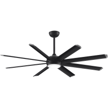 Stellar Custom 64" 8 Blade Indoor / Outdoor DC Motor Ceiling Fan - Remote Control and LED Light Kit Included