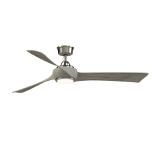 Wrap Custom 60" 3 Blade Indoor / Outdoor LED Ceiling Fan with Remote Control