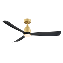 Kute 52 52" 3 Blade Indoor / Outdoor Smart Ceiling Fan with Remote Control