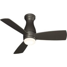 Hugh 44" 3 Blade Hugger Indoor / Outdoor Ceiling Fan - Remote Control and LED Light Kit Included
