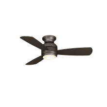 Level 44" 3 Blade Hugger Indoor AC Induction Ceiling Fan - Controller and Light Kit Included